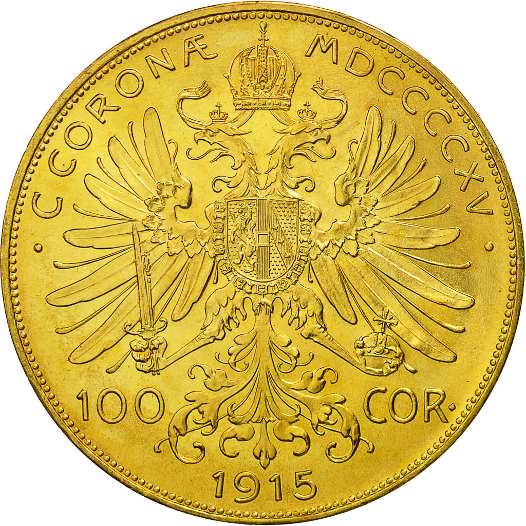 Autriche, Franz Joseph I, 100 Corona, 1915, SPL+, Or, KM:2819