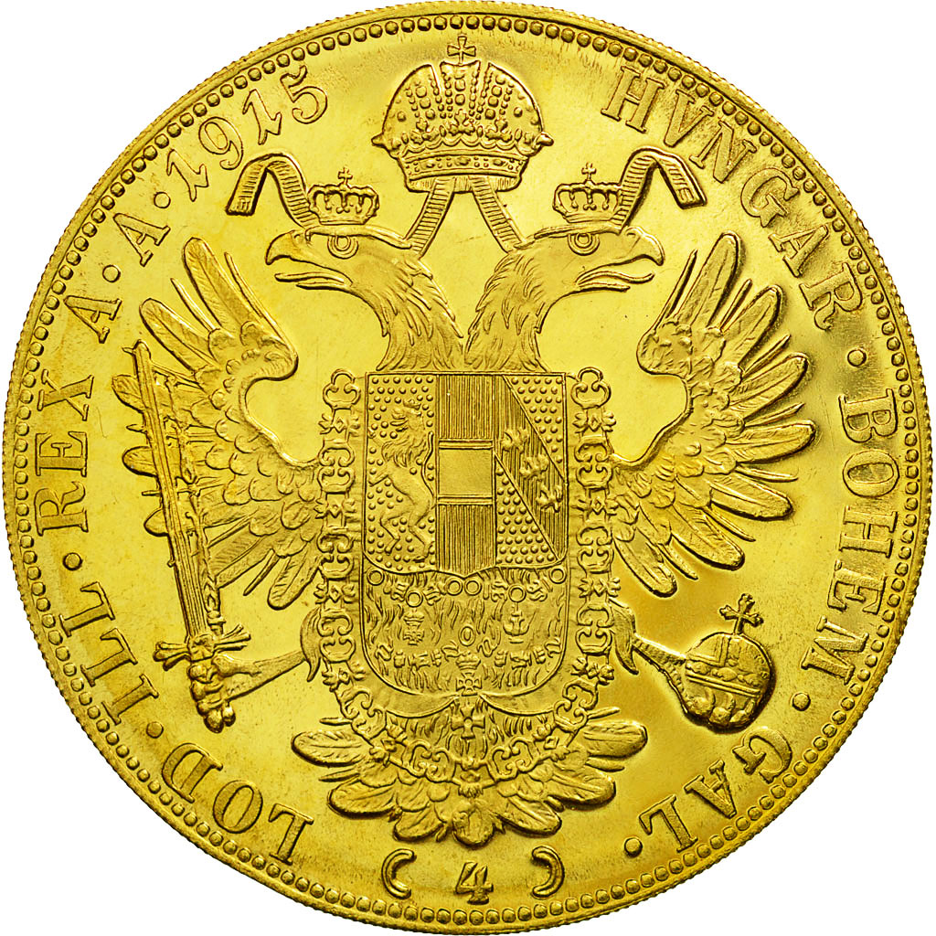 Österreich, Franz Joseph I, 4 Ducat, 1915, Vienne, UNZ+, Gold, KM:2276