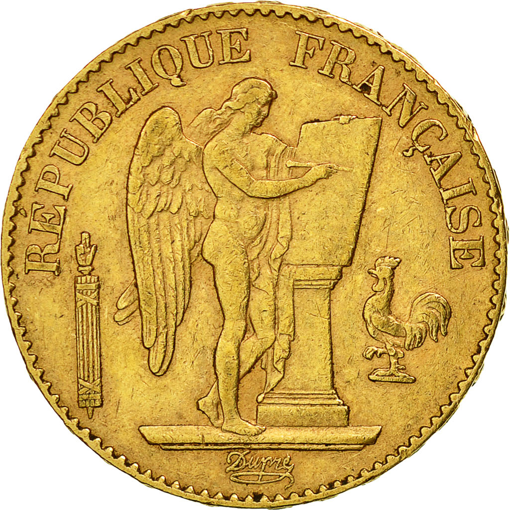 France, Génie, 20 Francs, 1889, Paris, EF(40-45), Gold, KM:825, Gadoury:1063