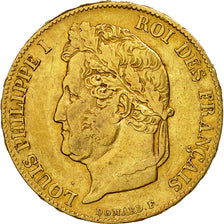 Moneta, Francia, Louis-Philippe, 20 Francs, 1841, Paris, BB, Oro, KM:750.1
