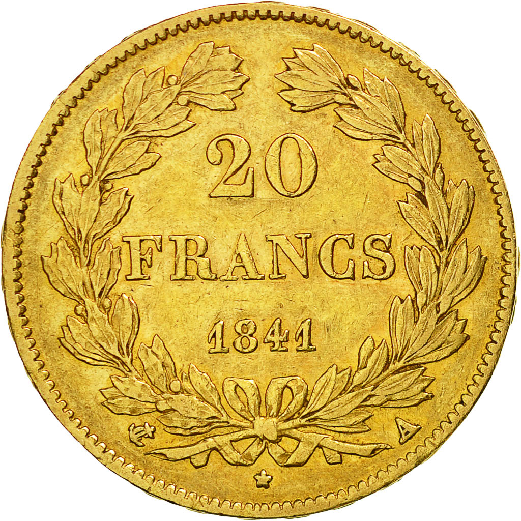 Coin, France, Louis-Philippe, 20 Francs, 1841, Paris, EF(40-45), Gold, KM:750.1