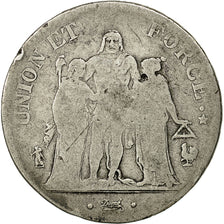 France, Union et Force, 5 Francs, AN 11, Paris, F(12-15), Silver, KM:639.1