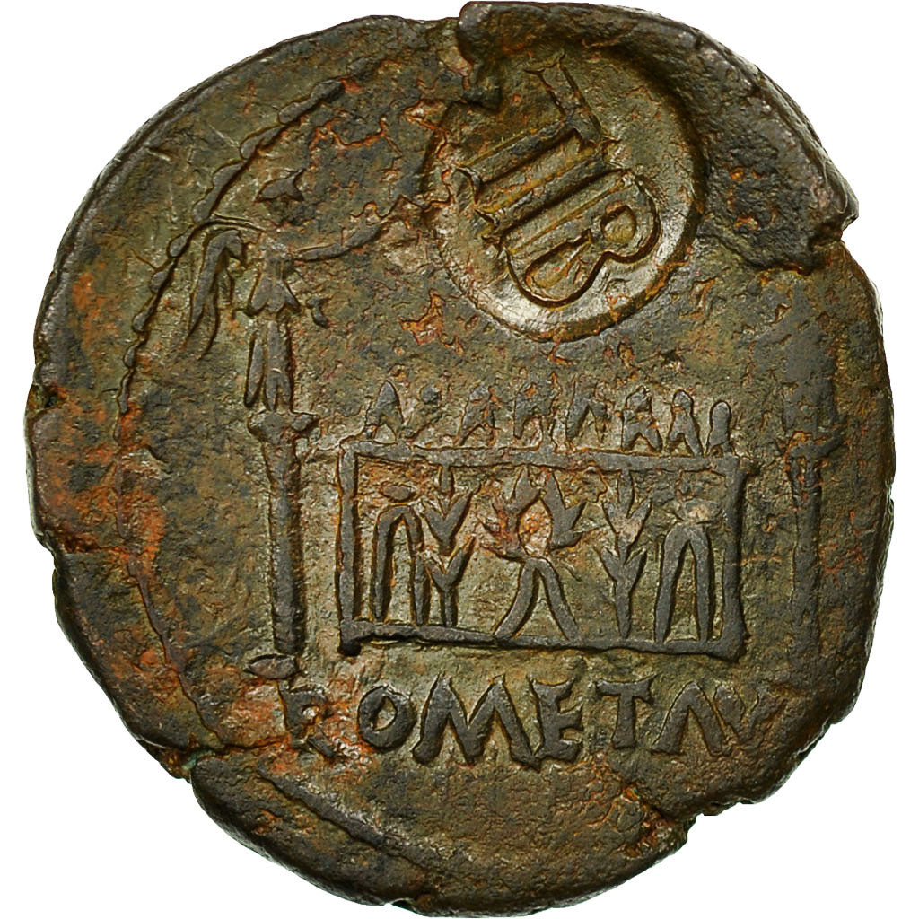 Augustus, As, Lyons, SS, Countermark TIB, Bronze, RIC:230