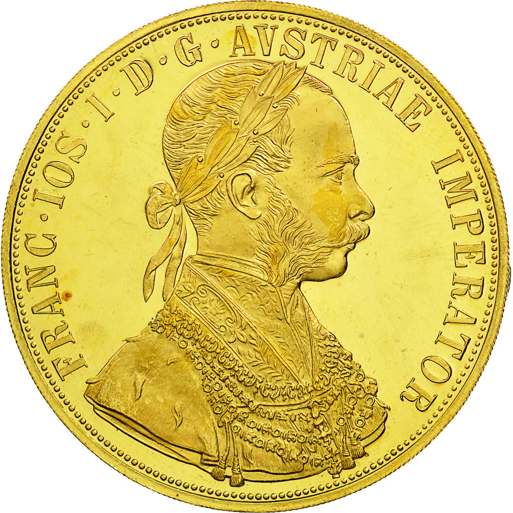 Austria, Franz Joseph I, 4 Ducat, 1915, Vienne, MS(64), Gold, KM:2276
