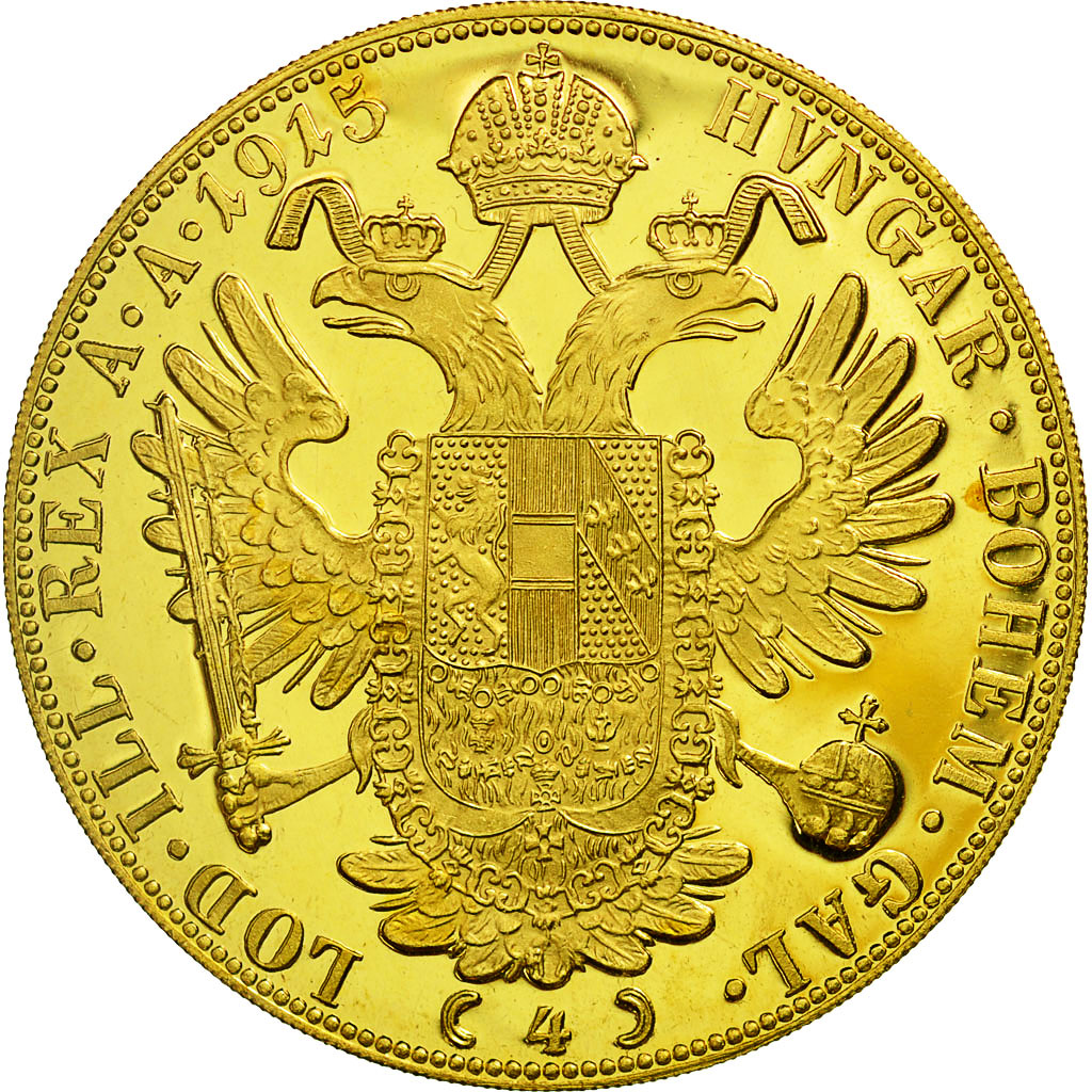 Austria, Franz Joseph I, 4 Ducat, 1915, Vienne, MS(64), Gold, KM:2276