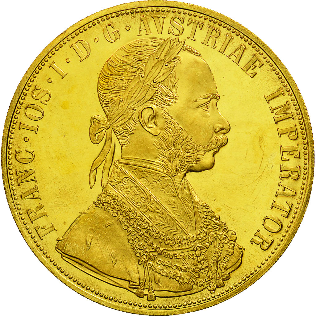 Austria, Franz Joseph I, 4 Ducat, 1915, Vienne, MS(64), Gold, KM:2276