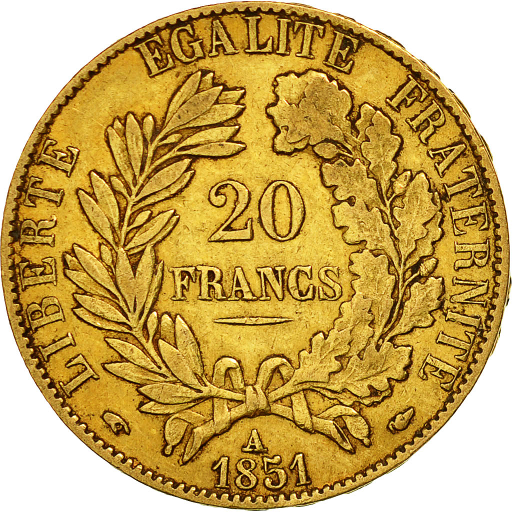 Monnaie, France, Cérès, 20 Francs, 1851, Paris, TTB, Or, KM:762, Gadoury:1059
