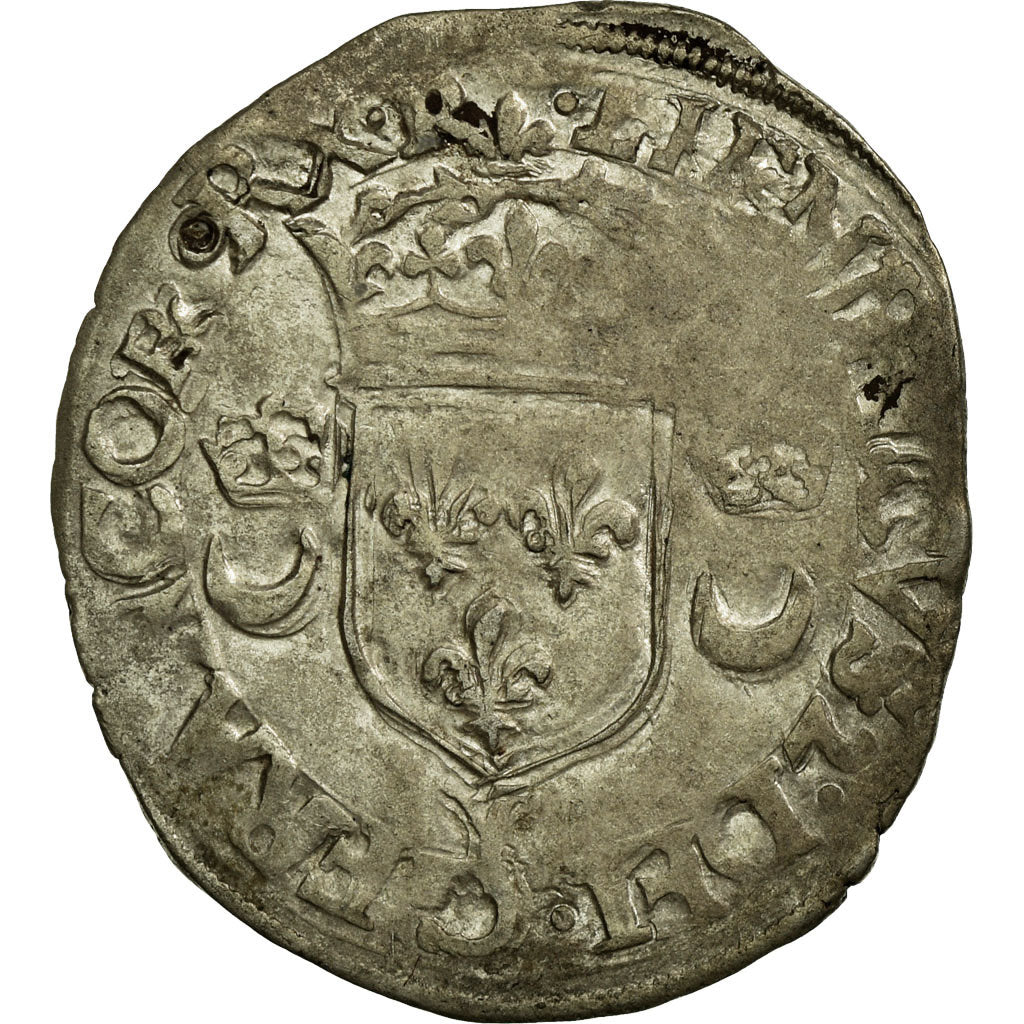 Coin, France, Douzain aux croissants, 1551, Romans, VF(20-25), Silver