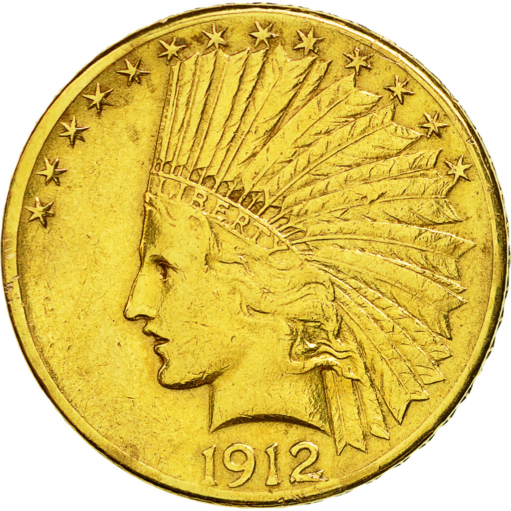 United States, Indian Head, $10, 1912, San Francisco, EF(40-45), Gold, KM:130