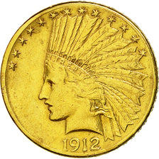 United States, Indian Head, $10, 1912, San Francisco, EF(40-45), Gold, KM:130