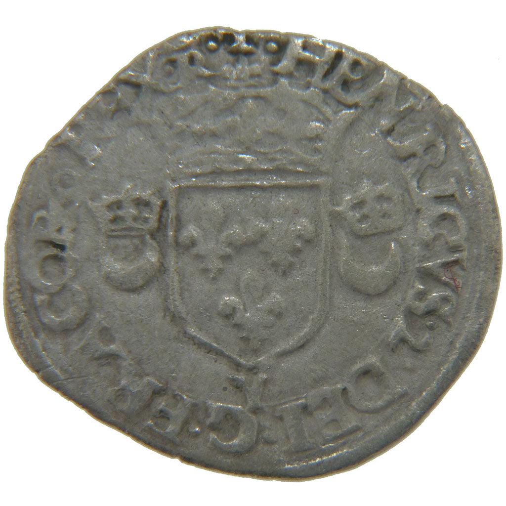 FRANCE, Douzain aux croissants, 1551, Romans, VF(20-25), Silver, Ciani #1305,...
