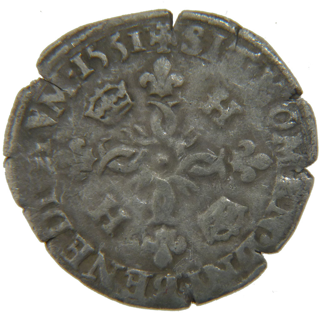 FRANCE, Douzain aux croissants, 1551, St André Villeneuve les Avignon, VF(30-35)