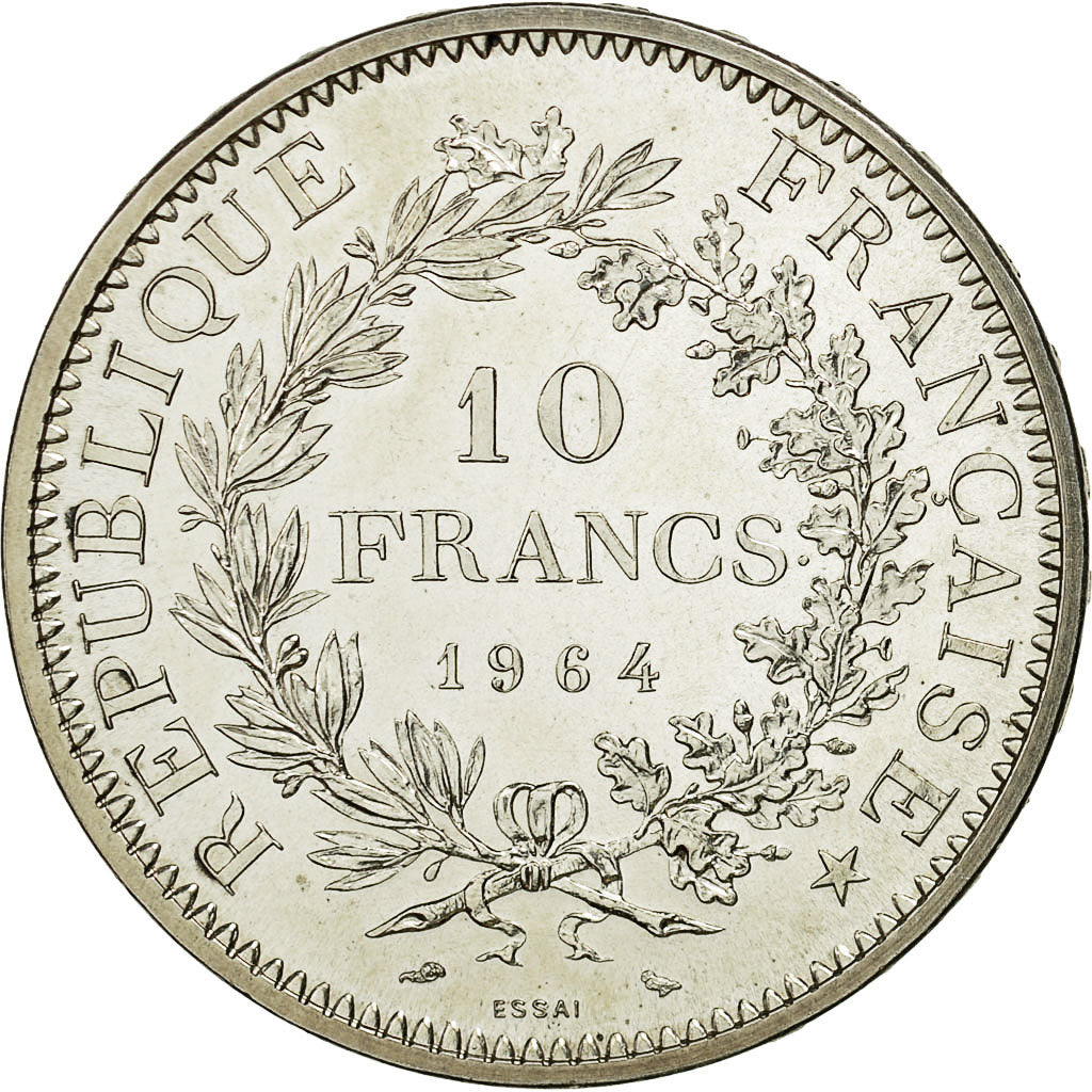 France, Hercule, 10 Francs, 1964, Essai, MS(65-70), Silver, KM:E111, Gadoury:813