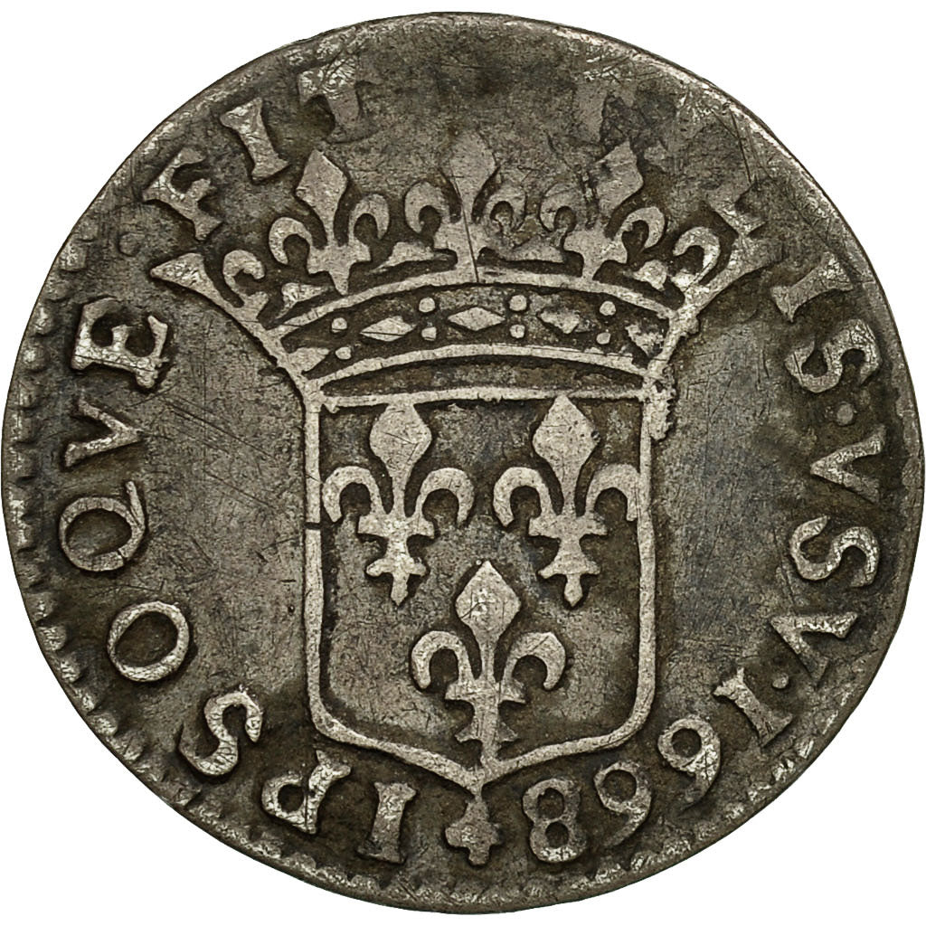 Coin, Monaco, Louis I, 5 Sols, 1/12 Ecu, 1668, VF(30-35), Silver, Gadoury:77
