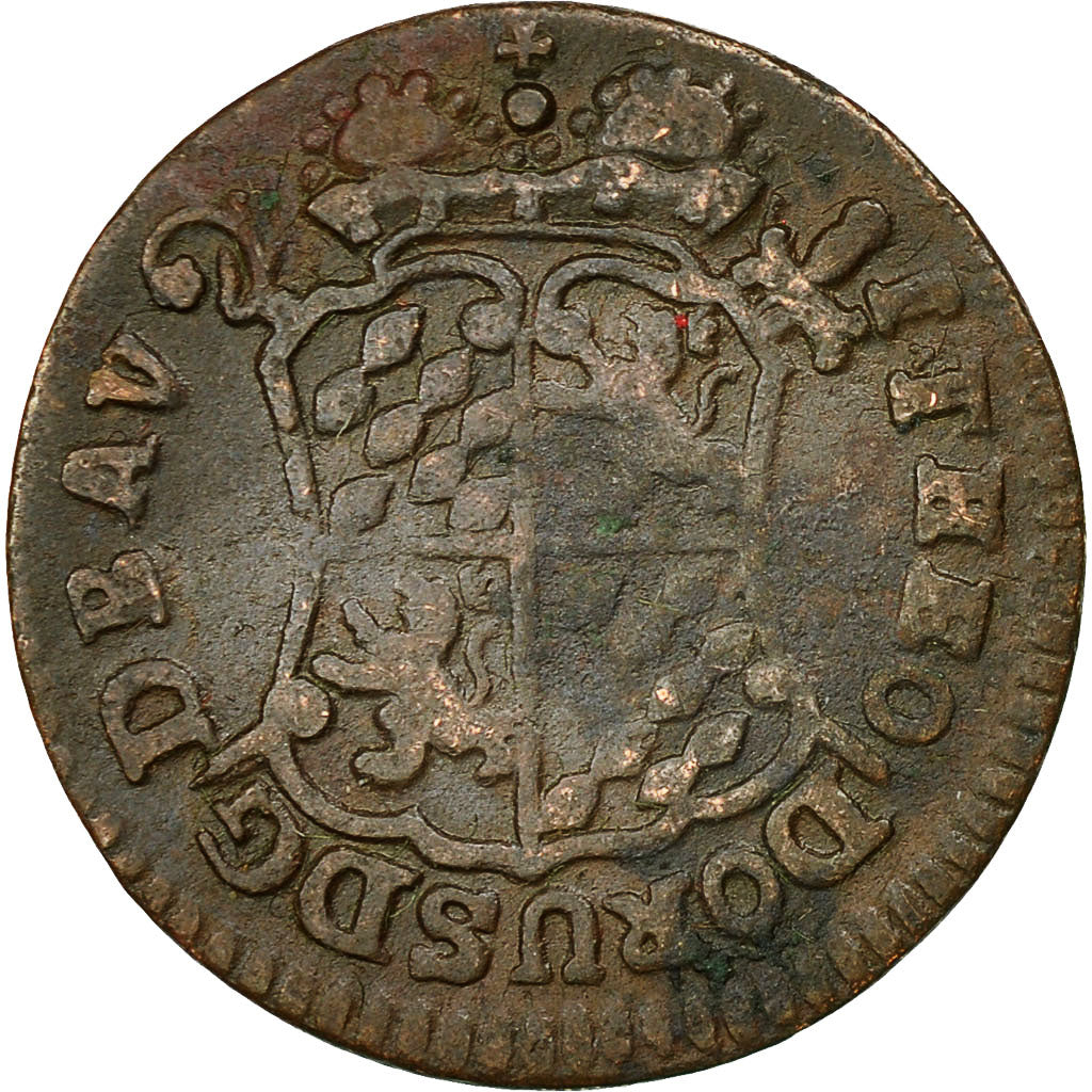LIEGE, John Theodore, Liard, 1744, Liege, VF(20-25), Copper, KM:146