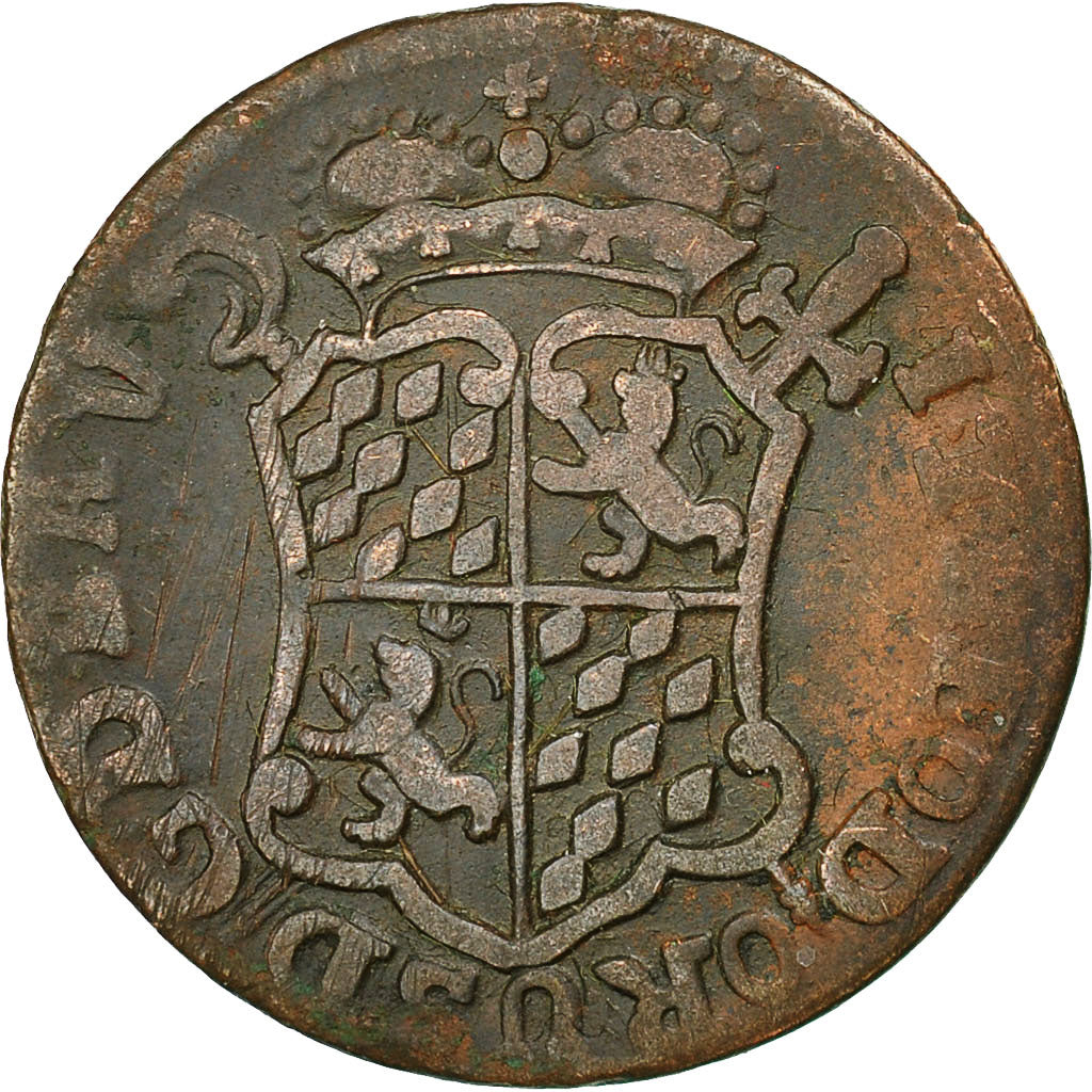 Coin, LIEGE, John Theodore, Liard, 1745, Liege, VF(30-35), Copper, KM:146