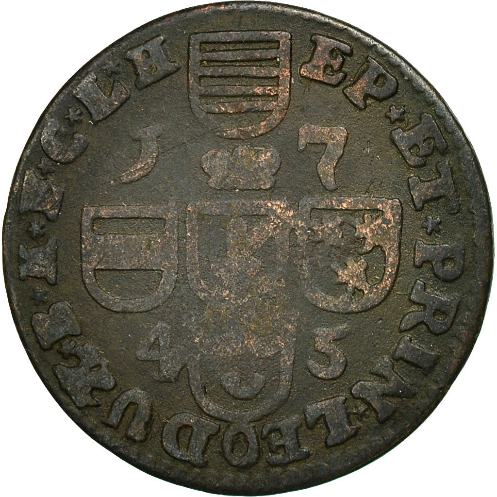 Moneta, LIEGE, John Theodore, Liard, 1745, Liege, MB, Rame, KM:146
