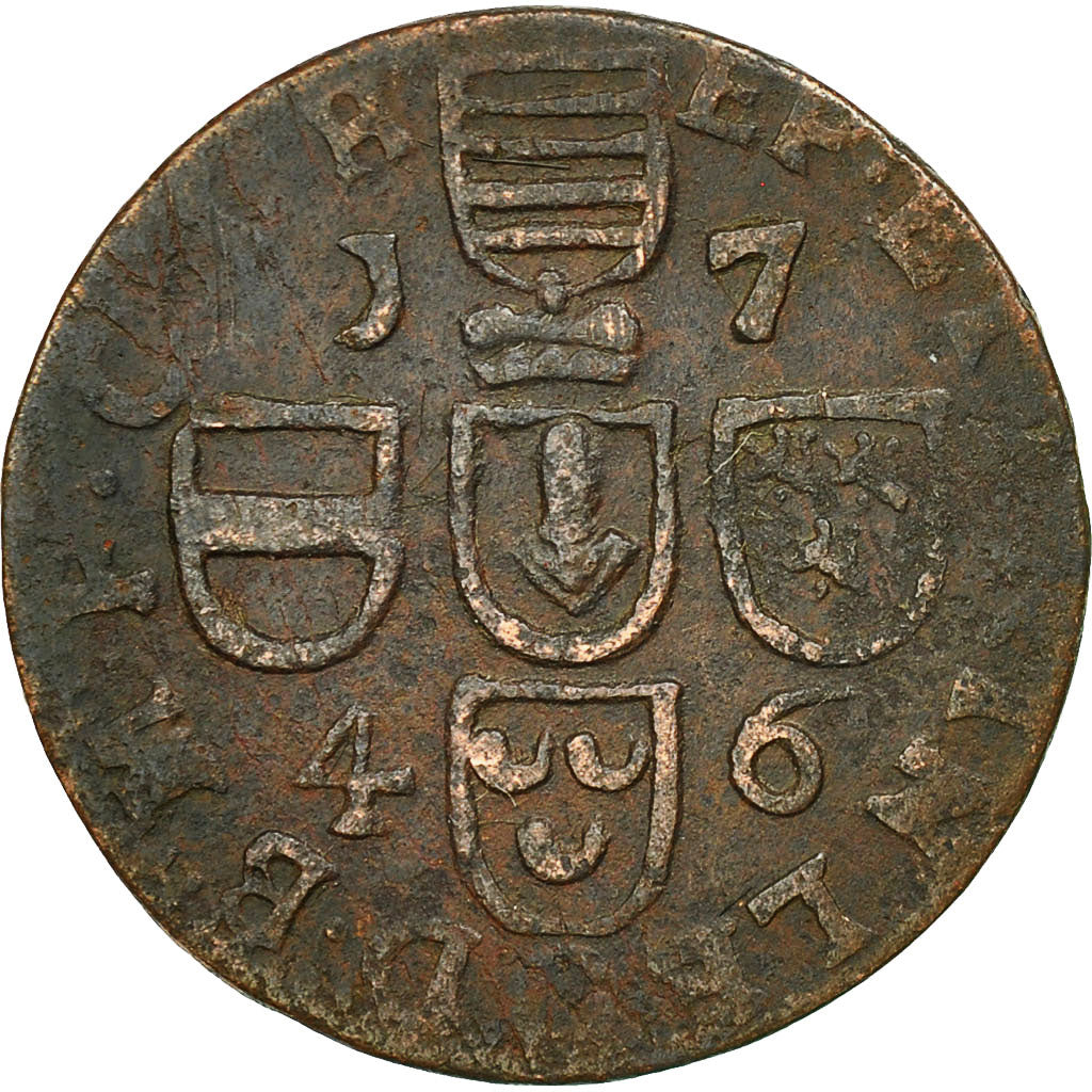 Monnaie, LIEGE, John Theodore, Liard, 1746, Liege, TB, Cuivre, KM:146