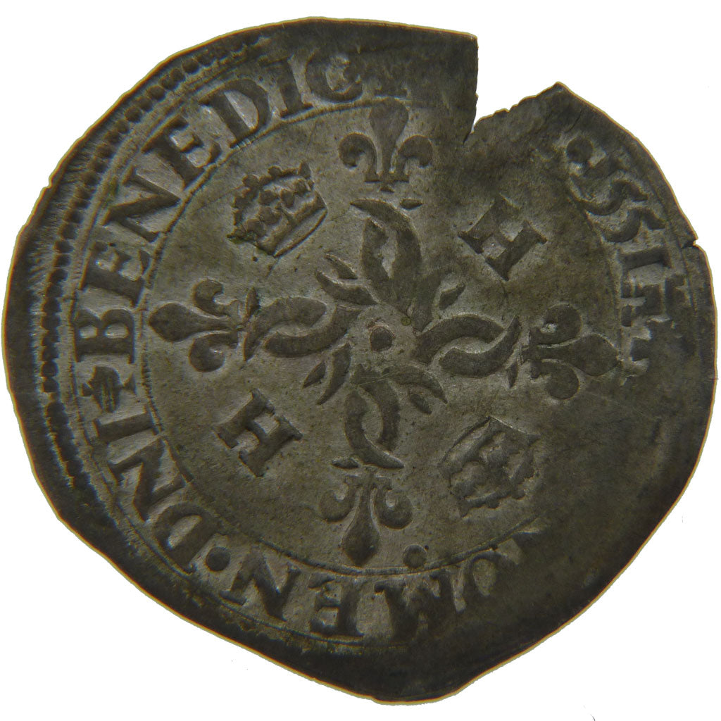FRANCE, Douzain aux croissants, 1551, Tours, VF(20-25), Silver, Ciani #1305,...