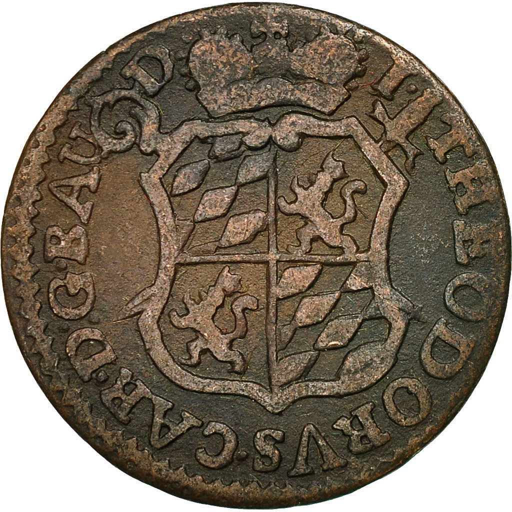 LIEGE, John Theodore, Liard, 1750, Liege, VF(30-35), Copper, KM:155
