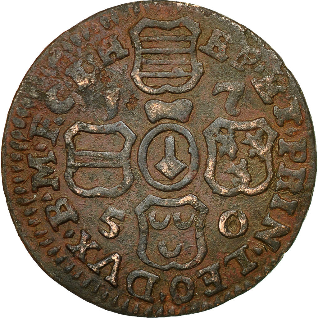 LIEGE, John Theodore, Liard, 1750, Liege, VF(30-35), Copper, KM:155