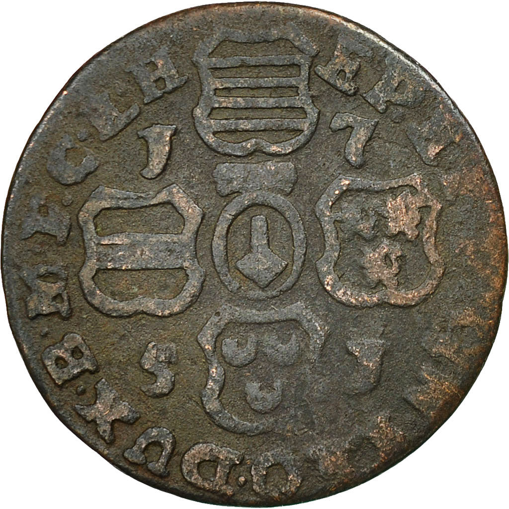 Coin, LIEGE, John Theodore, Liard, 1751, Liege, VF(20-25), Copper, KM:155