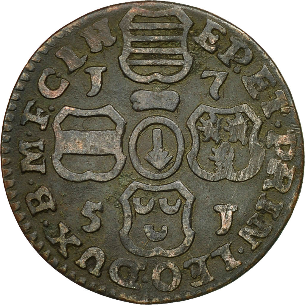 Monnaie, LIEGE, John Theodore, Liard, 1751, Liege, TB, Cuivre, KM:155