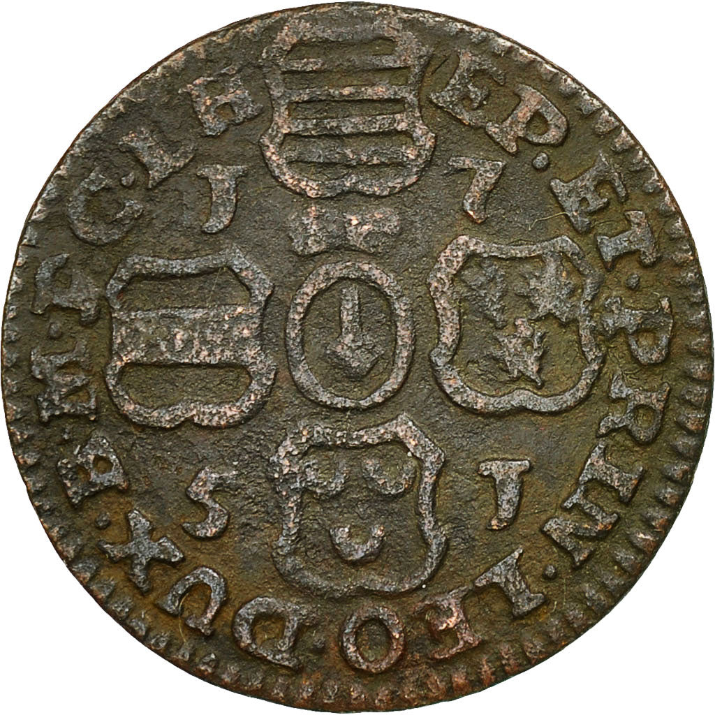 Monnaie, LIEGE, John Theodore, Liard, 1751, Liege, TB, Cuivre, KM:155