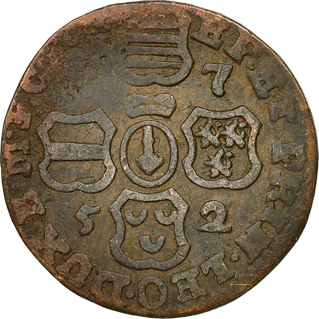 Coin, LIEGE, John Theodore, Liard, 1752, Liege, VF(20-25), Copper, KM:155