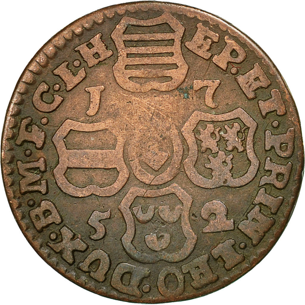 Coin, LIEGE, John Theodore, Liard, 1752, Liege, VF(20-25), Copper, KM:155