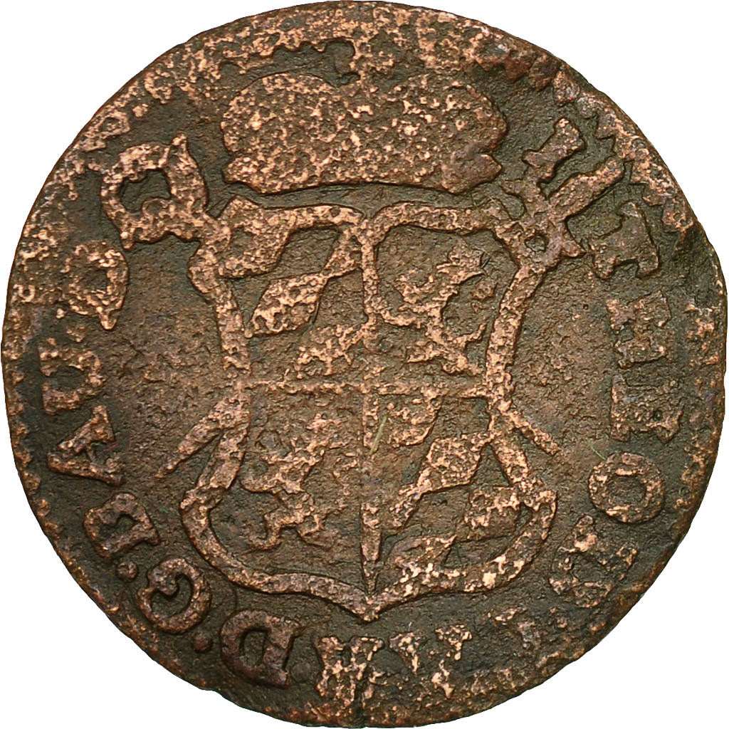 Coin, LIEGE, John Theodore, Liard, 1750, Liege, VF(20-25), Copper, KM:155