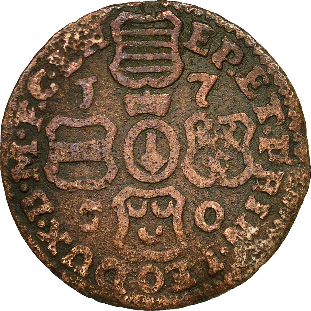 Coin, LIEGE, John Theodore, Liard, 1750, Liege, VF(20-25), Copper, KM:155