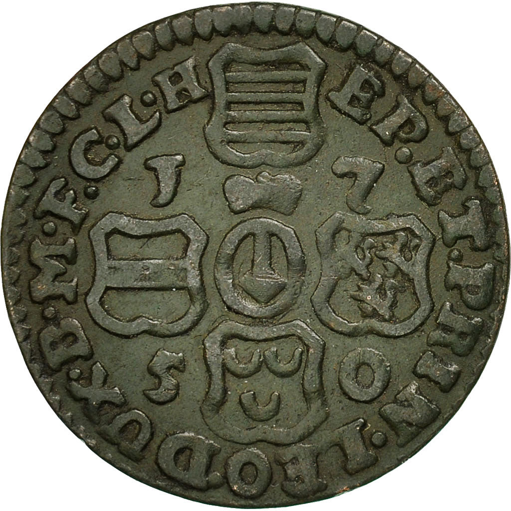 Moneta, LIEGE, John Theodore, Liard, 1750, Liege, BB, Rame, KM:155