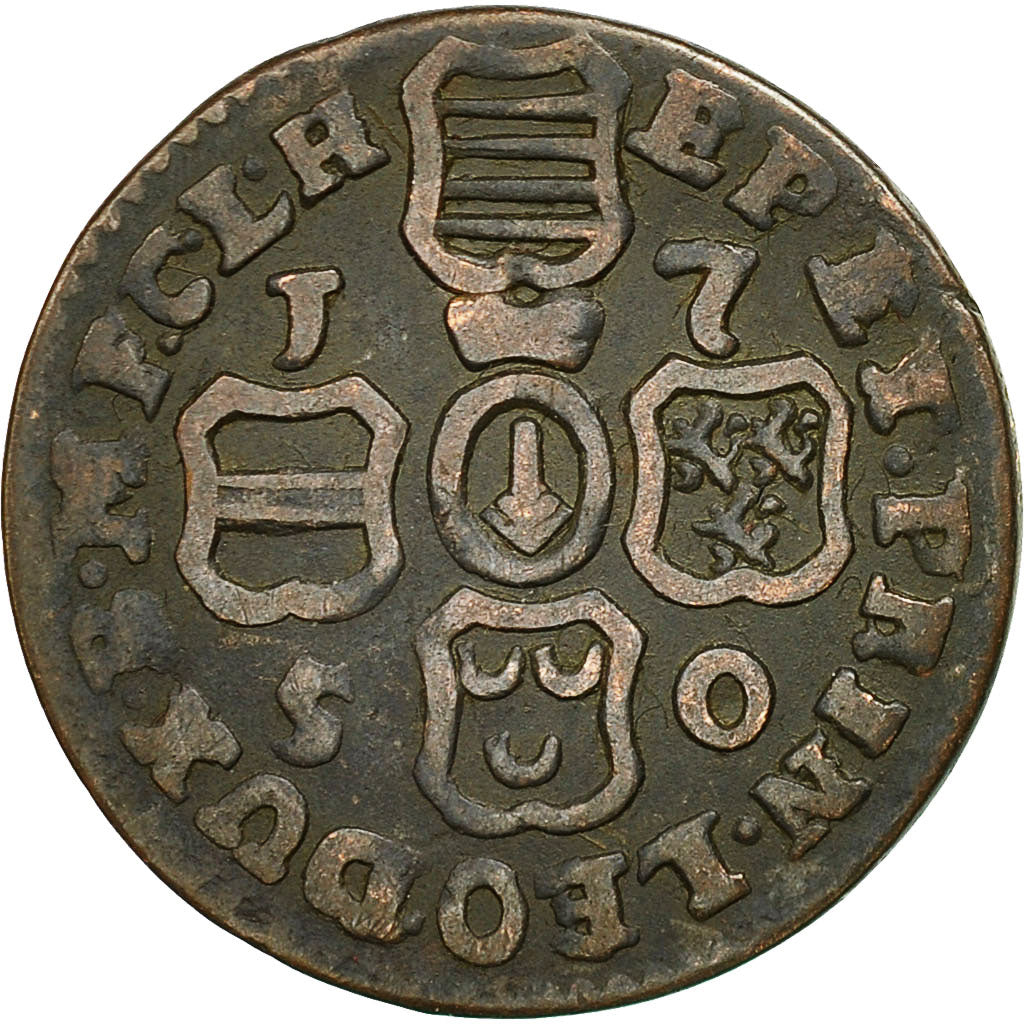 Coin, LIEGE, John Theodore, Liard, 1750, Liege, VF(30-35), Copper, KM:155