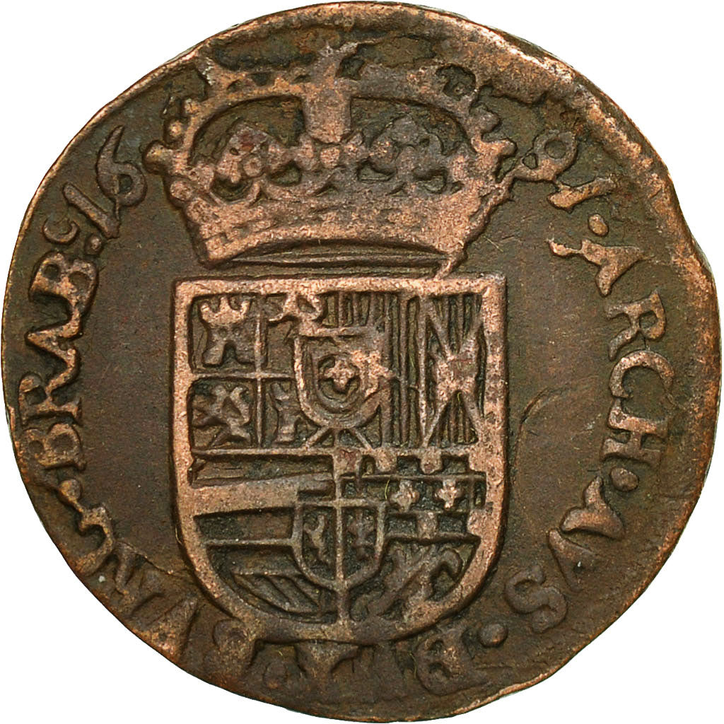 Spanish Netherlands, BRABANT, Liard, 12 Mites, 1691, Brabant, VF(20-25), Copper