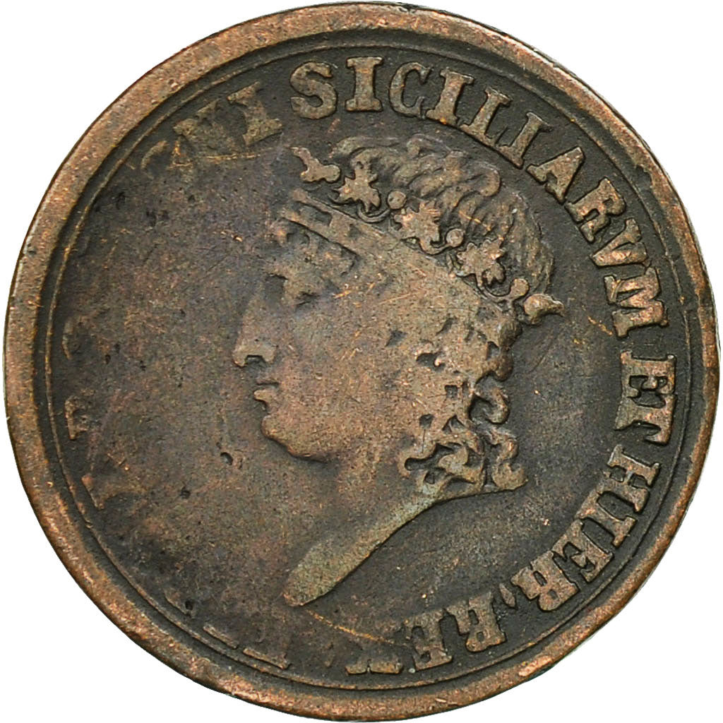 ITALIAN STATES, NAPLES, Ferdinando I, Tornese, 1817, VF(20-25), Copper, KM:277