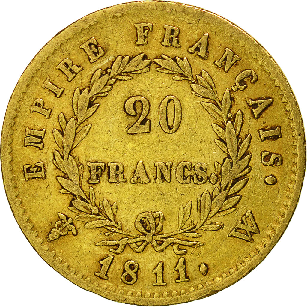 Frankreich, Napoléon I, 20 Francs, 1811, Lille, SS, Gold, KM:695.10