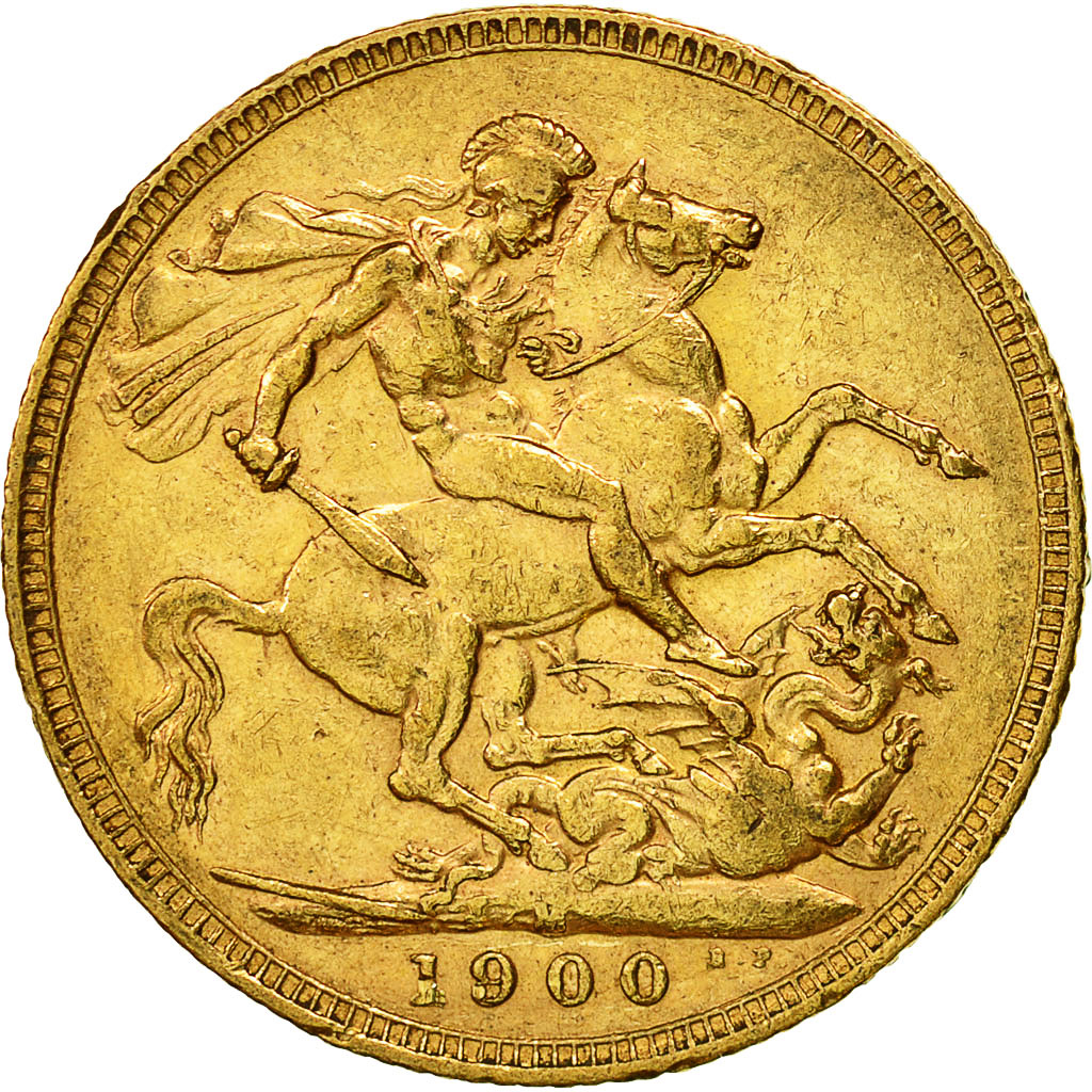 Coin, Australia, Victoria, Sovereign, 1900, Melbourne, EF(40-45), Gold, KM:13
