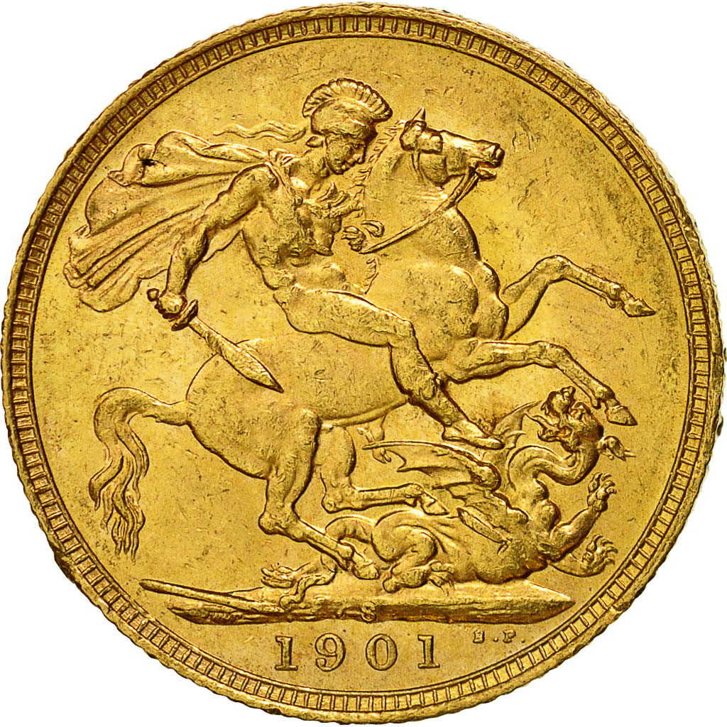 Coin, Australia, Victoria, Sovereign, 1901, Sydney, AU(50-53), Gold, KM:13