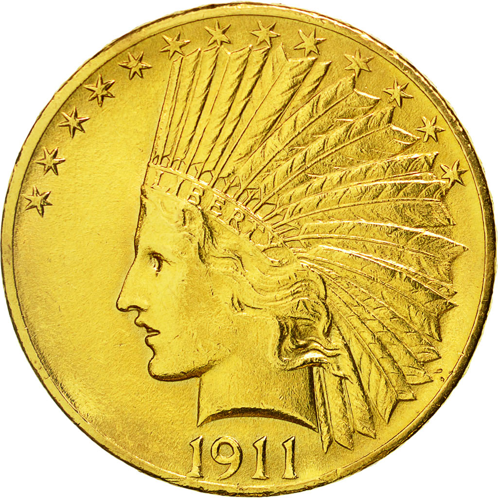 États-Unis, Indian Head, $10, 1911, Philadelphie, TTB+, Or, KM:130