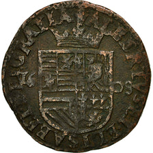 Spanish Netherlands, BRABANT, Liard, 12 Mites, 1608, Antwerp, VF(20-25), Copper