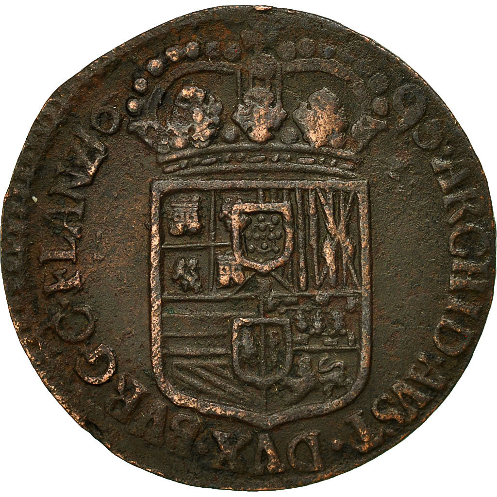 Spanish Netherlands, Flanders, Liard, 12 Mites, 1695, VF(30-35), Copper, KM:81.2