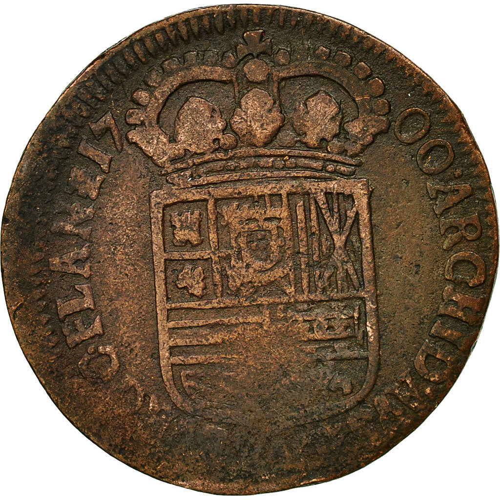 Coin, Spanish Netherlands, Flanders, Liard, 12 Mites, 1700, VF(20-25), Copper