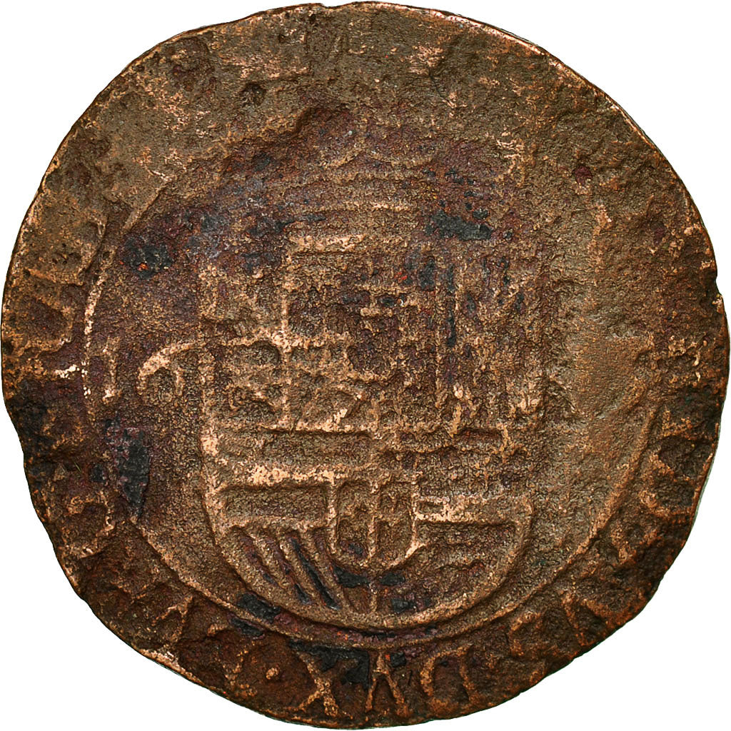 Coin, Spanish Netherlands, BRABANT, Liard, 12 Mites, 1643, Antwerp, F(12-15)