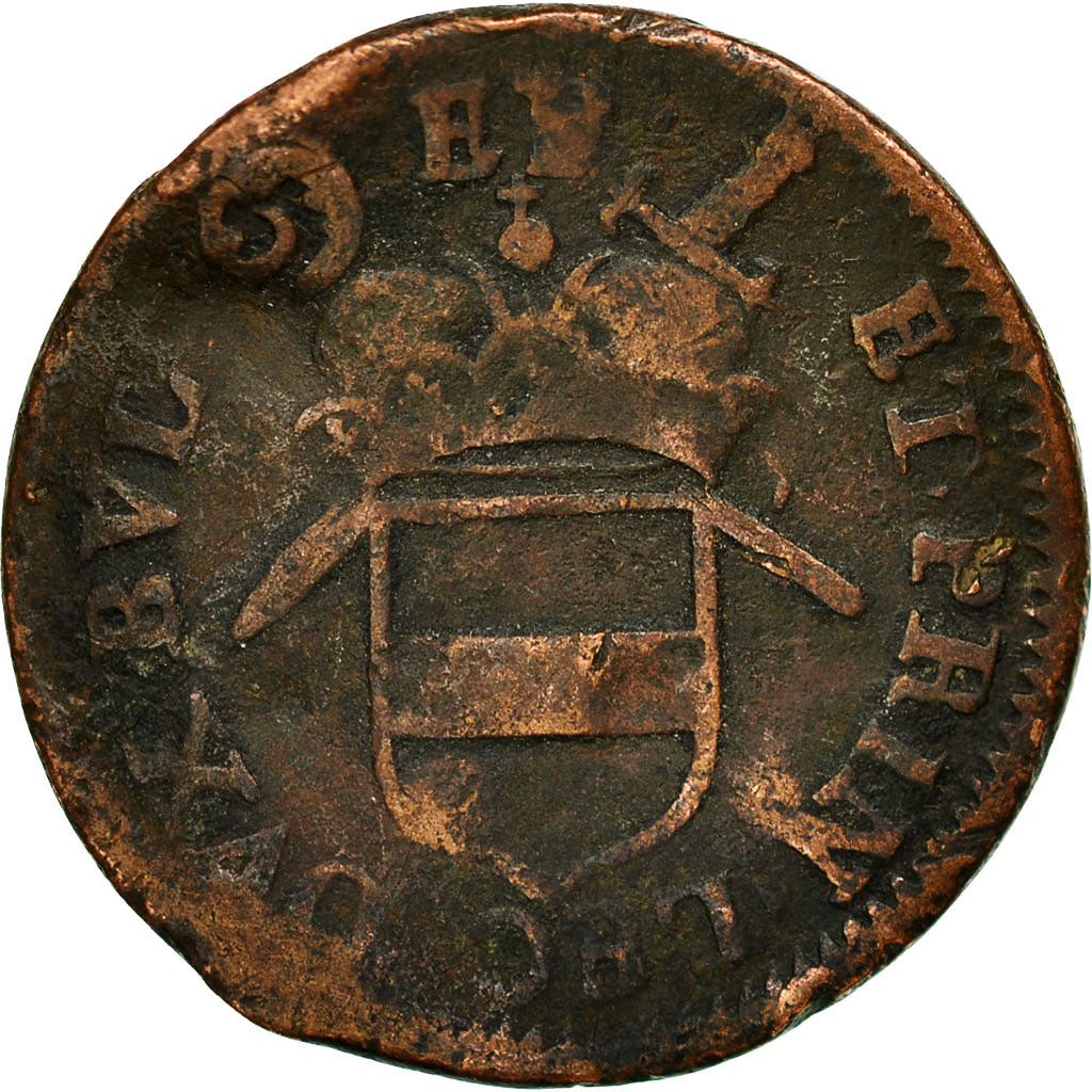 Coin, LIEGE, Maximilian Henry, Liard, Undated, VF(20-25), Copper, KM:73