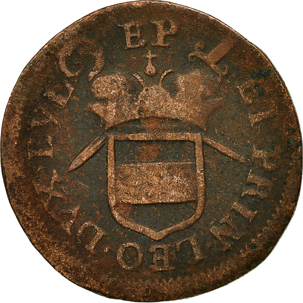 Coin, LIEGE, Maximilian Henry, Liard, Undated, VF(20-25), Copper, KM:73