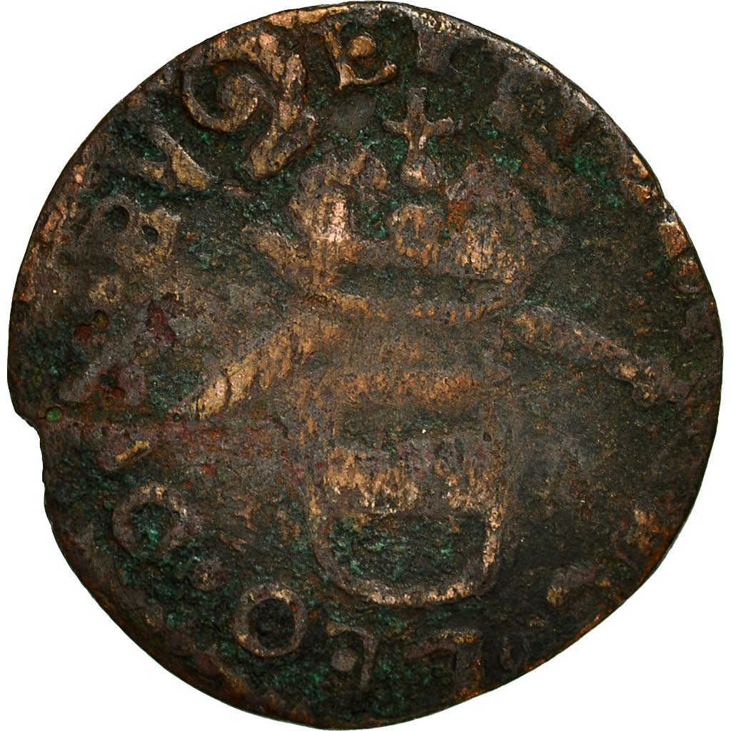 LIEGE, Maximilian Henry, 1/2 Liard, VG(8-10), Copper, KM:70