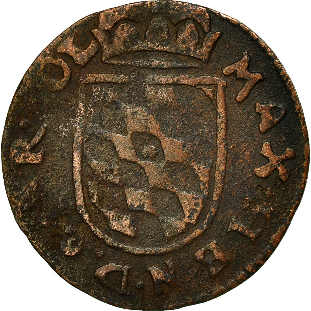 LIEGE, Maximilian Henry, 1/2 Liard, VF(20-25), Copper, KM:70
