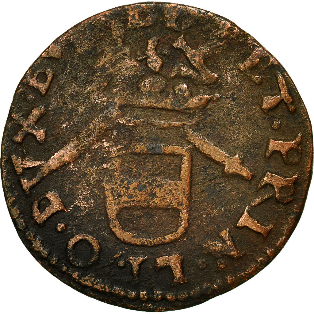 LIEGE, Maximilian Henry, 1/2 Liard, VF(20-25), Copper, KM:70