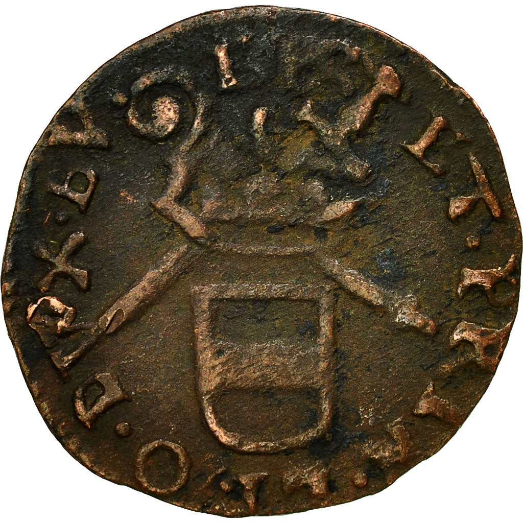 LIEGE, Maximilian Henry, 1/2 Liard, VF(30-35), Copper, KM:70